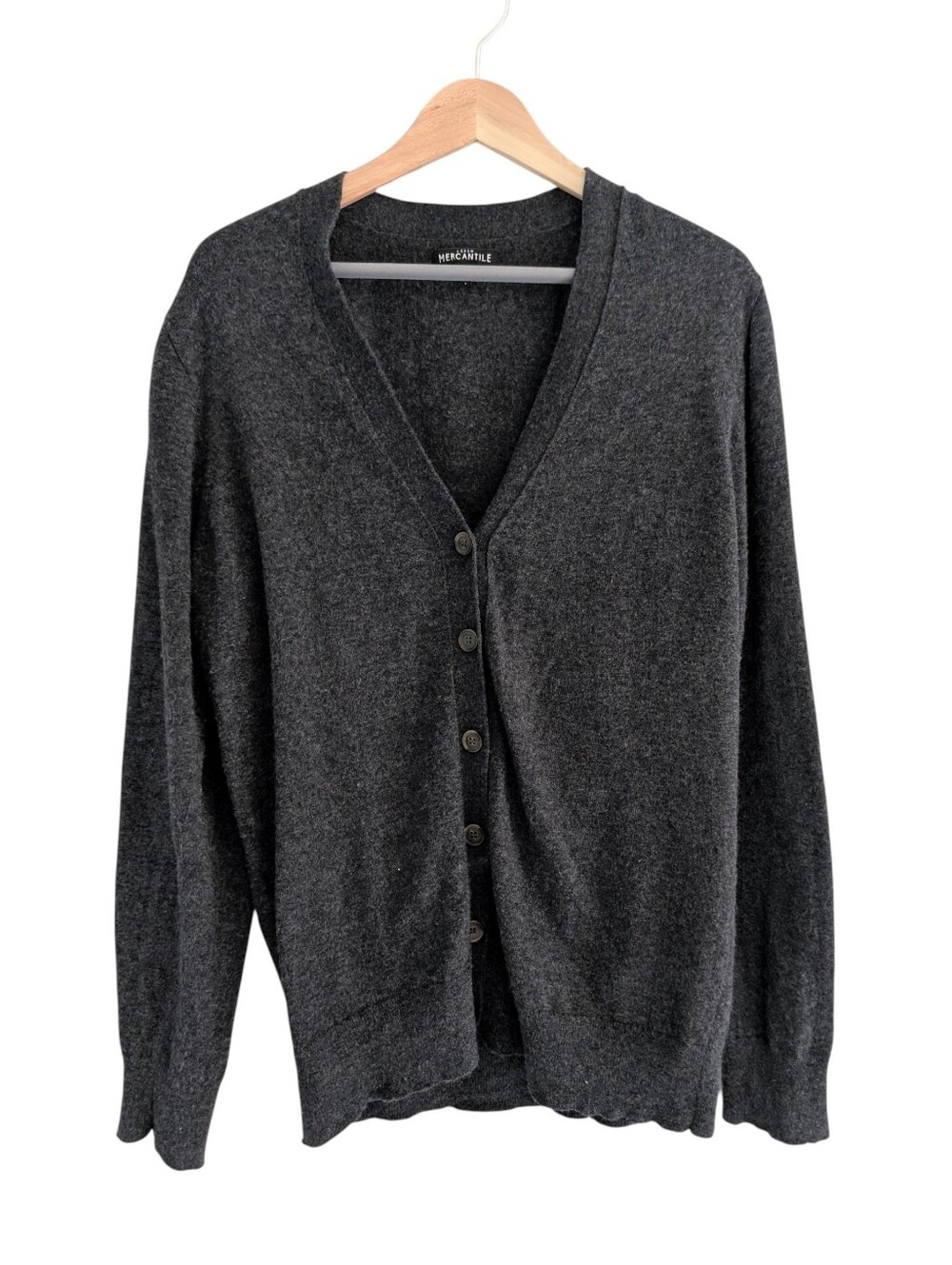 J. Crew Wool Blend Long Sleeve Cardigan Sweater Charcoal Grey Women's Size L